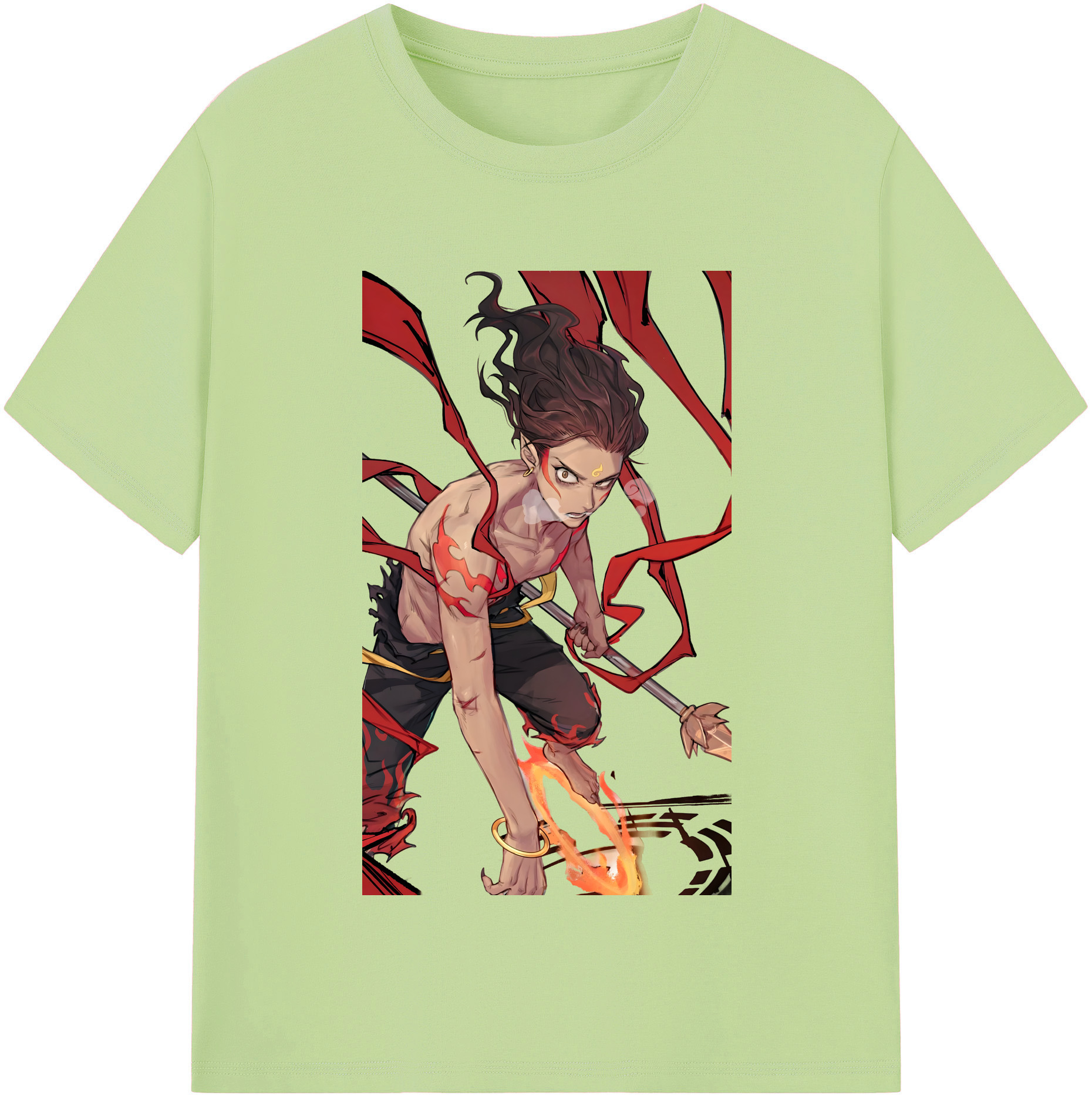 （画像用） Ne Zha 2 ナタ 魔童の大暴れ 綿100％半袖Tシャツ（フロントプリント）